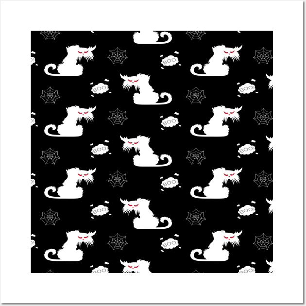 Halloween Cat Boo Wall Art by DragonTees